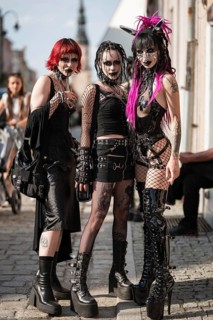 BOLKOW, POLAND - JULY 14, 2023: An unidentified participants of the Castle Party on the street in