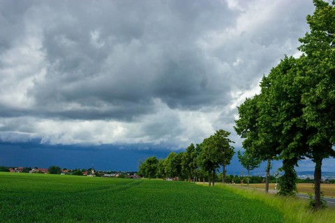 Stormy sky over Bannewitz, Bannewitz, Saxony, Germany