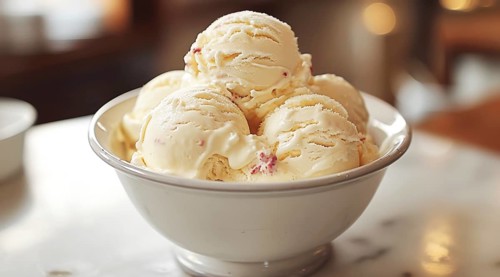 A bowl of vanilla ice cream presents a tempting and creamy dessert, ai generated, AI generated