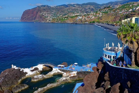 Meeresschwimmbad, Restaurant, Cabo Girao, Doca da Cavacas, Funchal, Insel Madeira