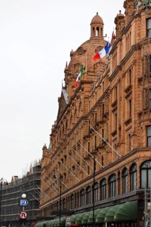 The Harrods shopping centre in London with its historically impressive façade, London, London