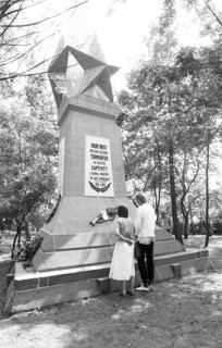 On Anti-War Day 1982, participants in the Flowers for Stukenbrock rally commemorated the victims of
