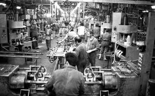 Production of engines, axles and other car manufacturing parts at the Opel plant in Bochum,
