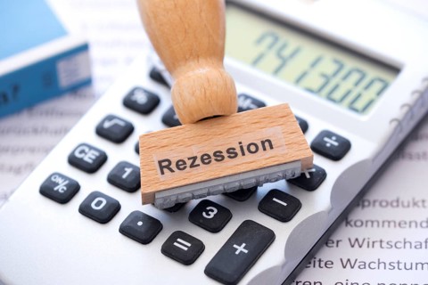 A stamp with calculator: Recession, Federal Republic of Germany
