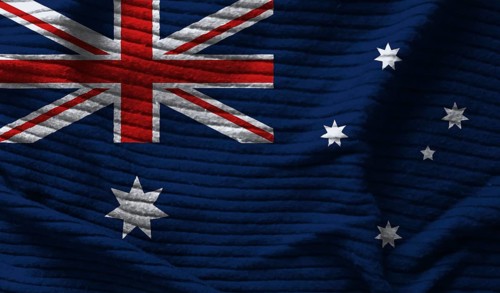Australia flag textured on background