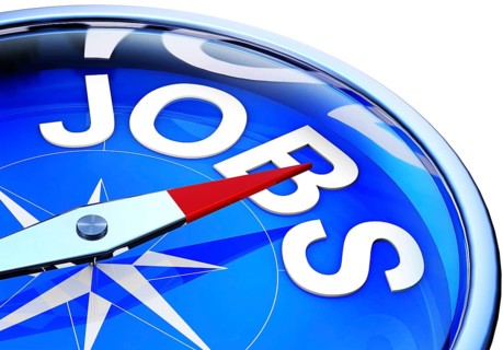 high resolution 3D rendering of a compass with a jobs icon