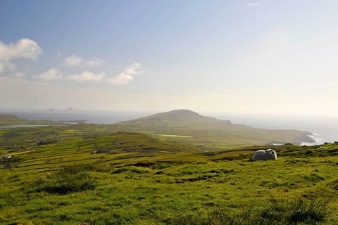 View from Geokaun Mountain, County Kerry, Ireland, Valentia Island