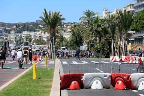 The Promenade des Anglais in Nice the morning after the attack on 14 July 2016, in which the