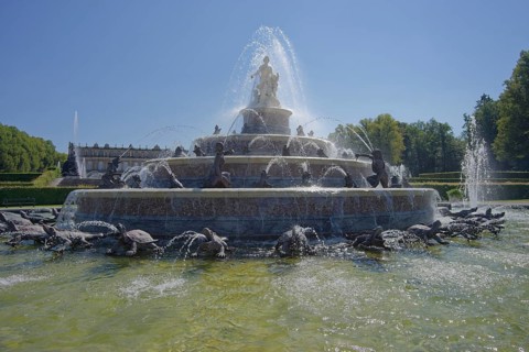 Latona Fountain, Diana, Apollo, water feature, Herreninsel, Herrenchiemsee, Bernau am Chiemsee,