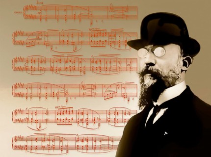 Erik Satie, 1866 – 1925, a French composer and pianist, notesheet for Deuxième Sarabande, digitally