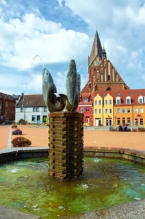 Fish fountain on the market in barth