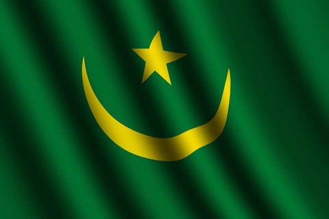 The Mauritania flag flying in the wind