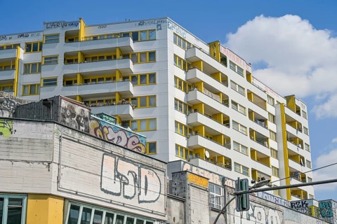 Social housing, Kreuzberg centre, Kottbusser Tor, Kreuzberg, Berlin, Germany