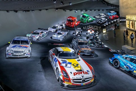 The Mercedes-Benz Museum in Stuttgart presents a journey through the automotive history of the