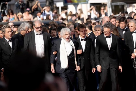 Cannes, France - 22.5.2024: Gustave de Kervern, Louis-Do de Lencquesaing, Pierre Richard, Timi-Joy