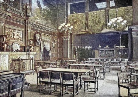 The parlour of the artist's workshop, Malkasten, in Düsseldorf, Germany, illustration, published