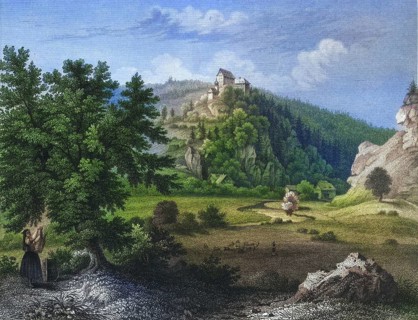 Rabeneck Castle, around 1850, high medieval noble castle, Franconian Switzerland, Bayreuth