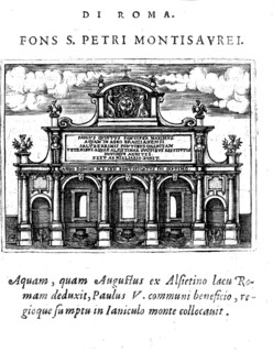 Fontana di S.Pietro Montorio, Fountain of S. Pietro in Montorio in Rome, Italy, Historical,