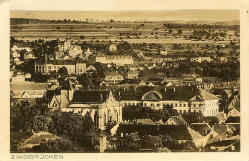 Historical postcard, picture postcard, Zweibrücken, Rhineland-Palatinate, Germany, digitally