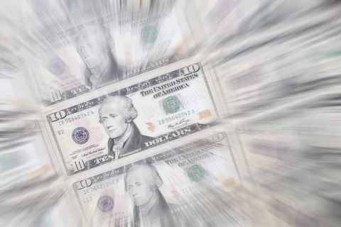 10 US dollar notes, 10 dollar banknotes, zoom effect