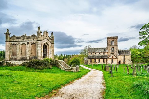 St Michael Church and Cemetery, Lowther Castle and Gardens, Lowther, Cumbria, England, United