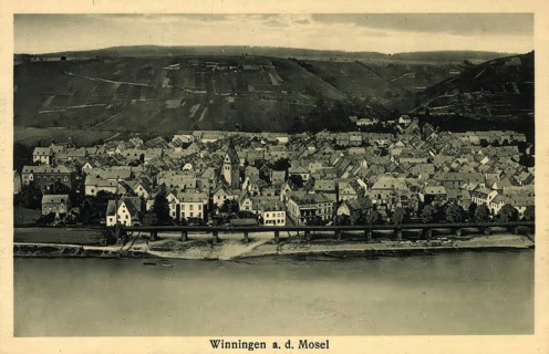 Historical postcard, picture postcard, Winningen an der Moselle, Rhineland-Palatinate, Germany,