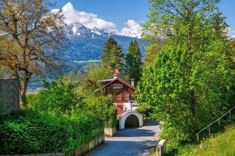Old villa on the Hungerburg, Innsbruck, Inntal, Tyrolean Alps, Tyrol, Austria