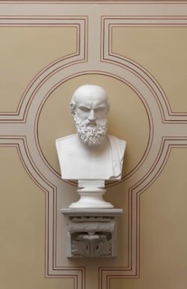 Aeschylus, ancient Greek poet, bust in the staircase, main building of the University of Rostock,