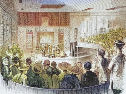 Chinese Theatre, San Francisco, California, 1870s, America, digital reproduction from American