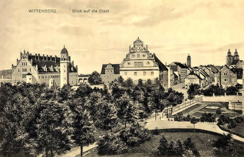 Historical postcard, picture postcard, Wittenberg, Saxony-Anhalt, Germany, digitally enhanced