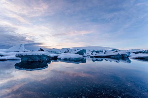 Jökulsarlon, icebergs, ice, glacial lake, Vatnajökull Glacier, winter, snow, sunset, Iceland*
