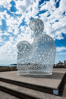 Sculpture made of letters, Le Nomade, artist Jaume Plensa, Antibes, Provence Alpes Côte d'Azur,
