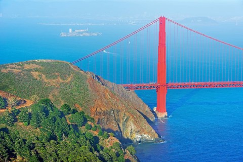 View of Golden Gate Bridge, San Francisco, California, USA