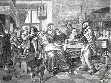 The Bean Festival, Catholic festival on Epiphany. A bean is hidden in a cake, whoever finds it