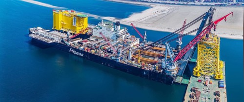 Pioneering Spirit. Workboat of the Swiss offshore service provider Allseas. The world's largest