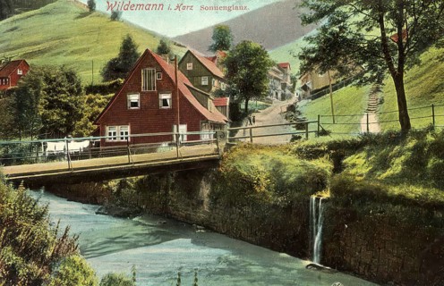 Historical postcard, picture postcard, Wildemann in the Harz Mountains, Lower Saxony, Germany,