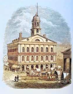 Boston, Massachusetts, Faneuil Hall in the 1870s, America, digital reproduction from American