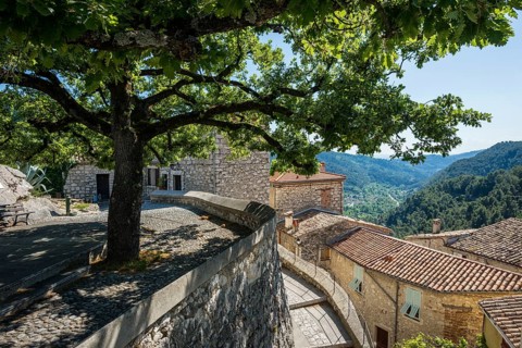 Picturesque medieval mountain village, Peillon, near Monaco, Cote d'Azur, Alpes-Maritimes,