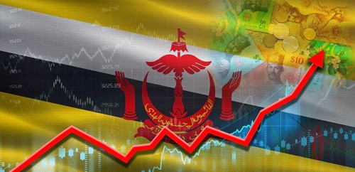 Brunei financial growth on market graph. Brunei economic growth on financial graph