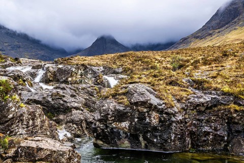 Fairy Pools and Waterfalls, Glen Brittle, Black Cuillin, Isle of Skye, Scotland, UK