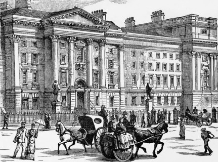 View of Trinity College, Dublin, Ireland, from the late 19th century, digital reproduction of a