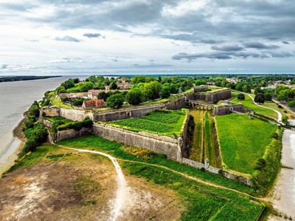 Citadel of Blaye from a drone, Blaye, Gironde Estuary, France