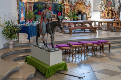 Palmesel in the Basilica of St Alexander and St Theodor, Sebastian-Kneipp-Straße 1, Ottobeuren,
