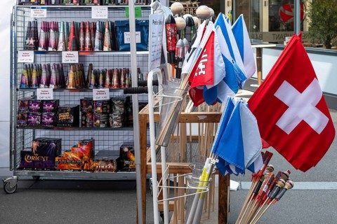 Fireworks display shelf, Interlaken, Bern, Switzerland