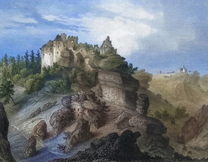 Rabenstein Castle, high medieval Spornburg, Ahorntal, Franconian Switzerland, Bayreuth district,