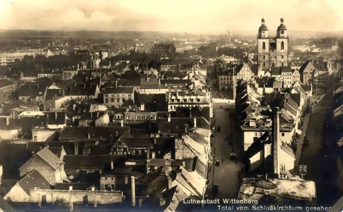 Historical postcard, picture postcard, Wittenberg, Saxony-Anhalt, Germany, digitally enhanced