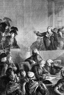 Georges Jacques Danton, a leading figure in the early phase of the French Revolution, defends