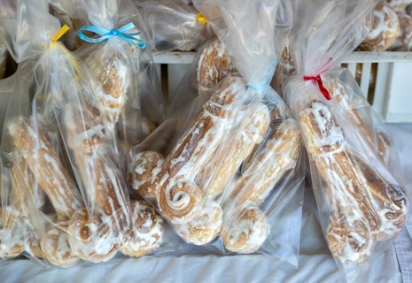 Phallus penis-shaped Bolos de São Gonçalo cakes speciality cake of Amarante, Portugal