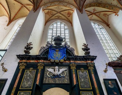 Interior photo, St Mary's Church in the old town of Stralsund, Mecklenburg-Western Pomerania,