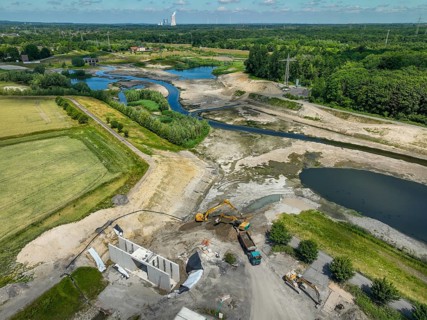 Dortmund, Castrop-Rauxel, North Rhine-Westphalia, Germany - River renaturalisation, renaturation of